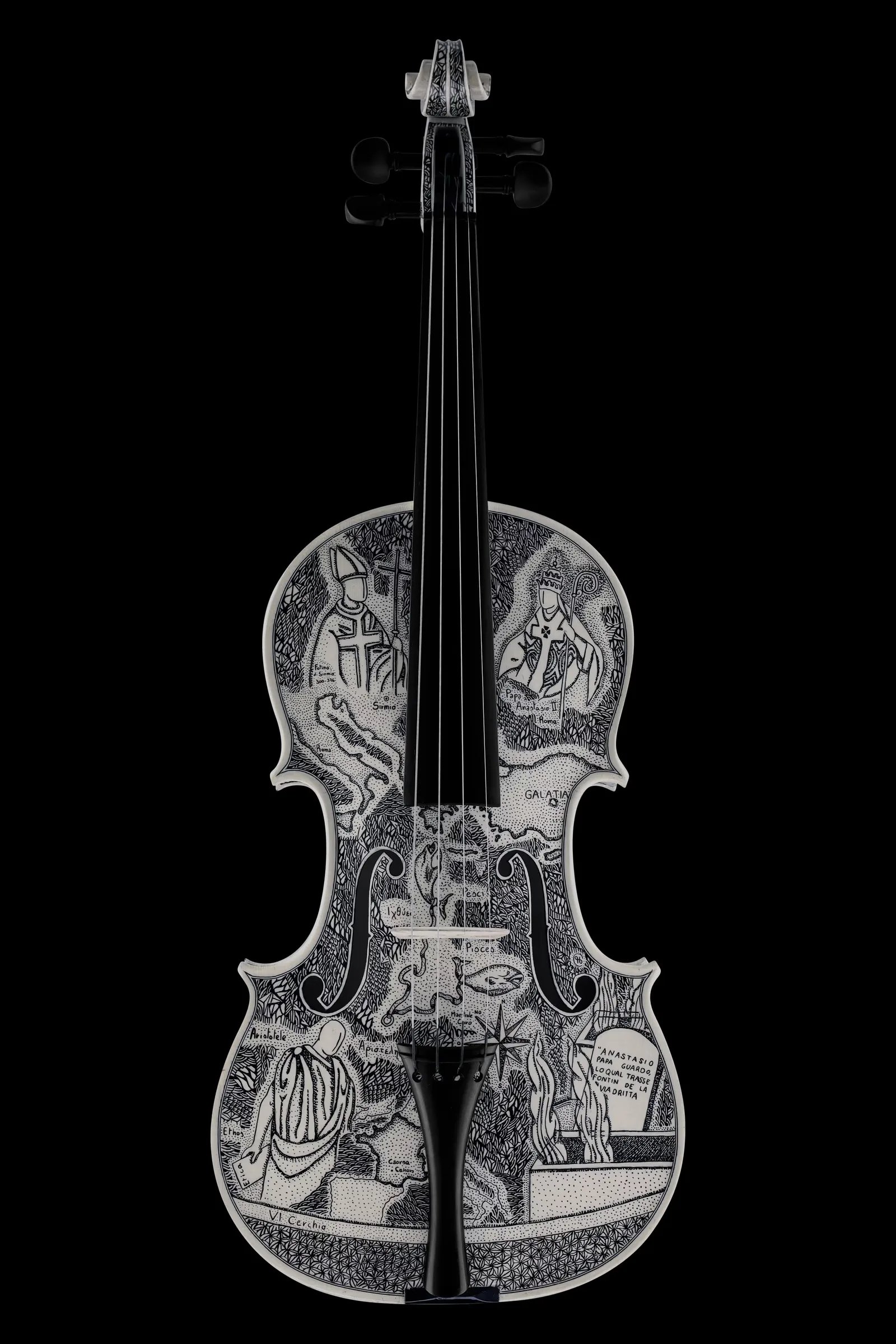 A hand-painted violin from the Infernus project